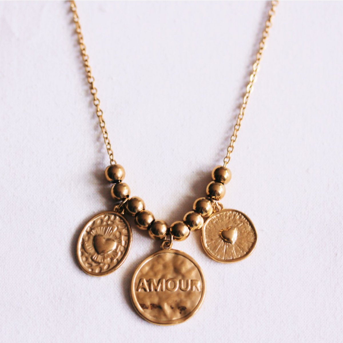 Beaded necklace with ‘Love Letters’ charms