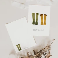 Postcard - pair of rubber boots