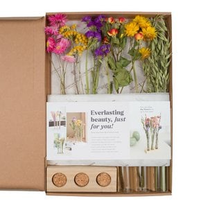 Geschenkdoos - Gedroogde Bloemen in Brievenbus - Met Vazen - Multi