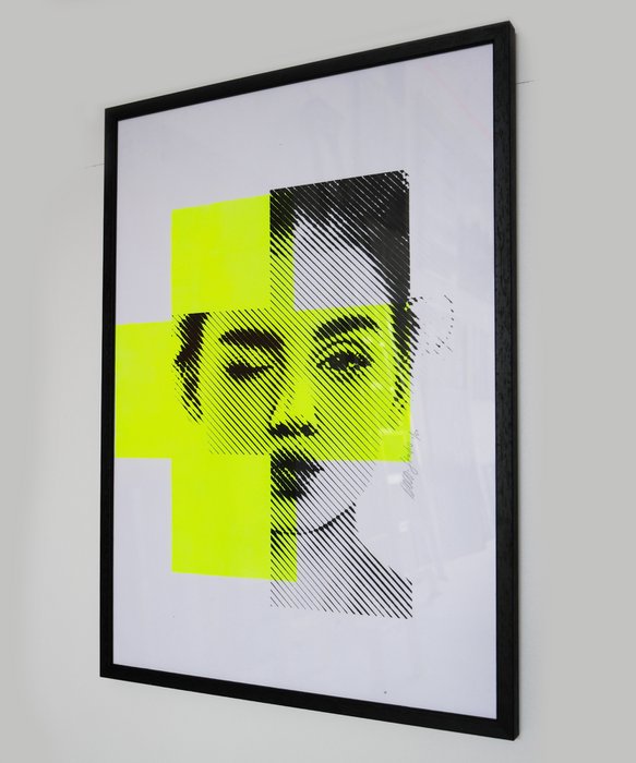 Mixed Media - Biting Lip in Neon 3