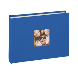  Royal blue photo album with window cutout, 22x16 cm, fun design for memories storage.