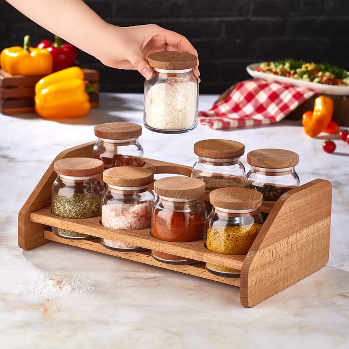 Joy Kitchen spice storage rack 8 jars 290 cc