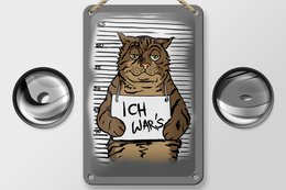 Tin sign cat 12x18cm It was me mugshot police photo decoration