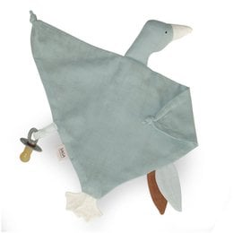 Soft, organic cotton cuddle cloth in a dusty green color. Designed as a comforting companion for babies and toddlers.
