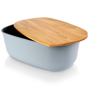 Brotkasten aus Kunststoff mit Holzdeckel 39x23,5x15,5cm