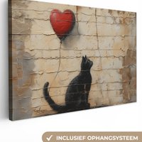 Canvas Painting - Wall Decoration Cat - Graffiti - Balloon - Street Art - Abstract - Wall Decoration Living Room - Room Decoration Modern - Abstract Paintings