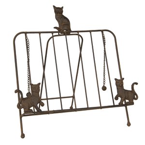 Kookboekstandaard 38x25x38 cm Bruin IJzer Katten Boekenhouders
