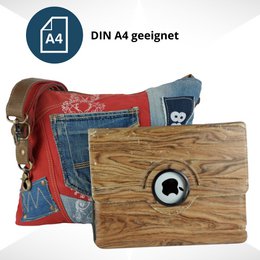 Sunsa Bæredygtig Skuldertaske til kvinder. Skuldertaske lavet af genbrugte jeans & canvas (canvas). Håndtaske i vintage retro stil. Crossbody taske til kvinder.