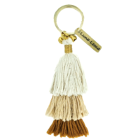 Luna-Leena keychain tassels brown - bag charm - organic cotton - handmade in Nepal - bag hanger