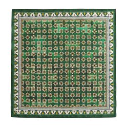 Green Square Scarf Silk