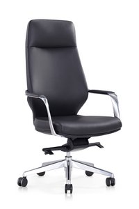 Bureaustoel kunstleer look zwart