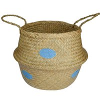 Sea grass basket pastel blue dots L Isabelle Rose