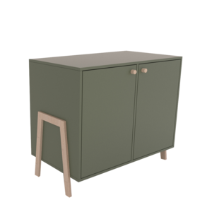 Kommode Polly Basic mit Türen - Grün