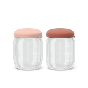 Voedselopslagpot in borosilicaatglas 180 ml - blush / terracotta