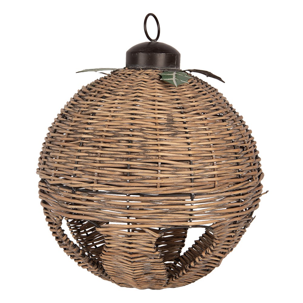 Kerstdecoratie Beeld Kerstbal Ø 41x51 cm Bruin Rotan