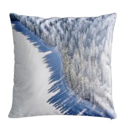  Blue lake aerial forest landscape cushion cover 45x45cm natural scenic design