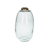 Vase/ candlestick high recycled glass happy booby