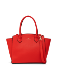  A stylish, structured handbag in a vibrant red color. Made of high-quality materials with a sleek, modern design. Suitable for everyday use or formal occasions.