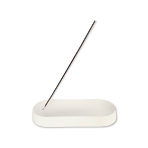 Räucherstäbchenhalter – Keramik – weiß – oval – 22 x 9 x 3 cm