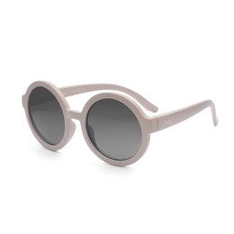 Warm gray round kids sunglasses with a stylish vibe.