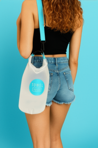 HANDDOEK TO GO Roll N Go Dry Bag 5L | Waterdichte transparante strandzwembadsurftas | Blauw