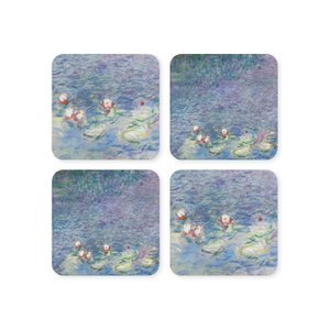 Onderzetters, set van 4, Vijver met waterlelies, Monet