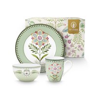 Set/3 Breakfast Set Lily&Lotus Light Green