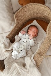 vaffel babytæppe linned/bomuld 100x120 cm brik