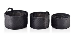 SARA SCHWARZES SET MIT 3 KÖRBEN L30xh18cm, M27xh16cm, B24xh14cm