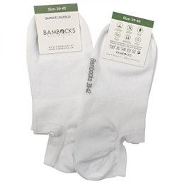 Bambocks Bambus No Show Sneaker Sokker 4 par Hvide