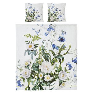 Organic bedlinen set - Blue Flower Garden double douvet cover 200x220 queensize