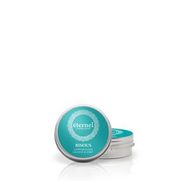 Lip balm "BISOUS" 10 ml, a moisturizing and nourishing lip care product in a turquoise-colored tin.