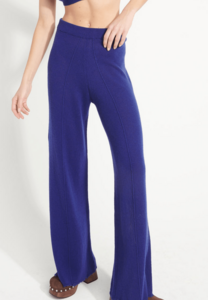 AVA 15 Trousers in off-gauge cashmere with midnight blue chiseled finishes