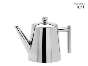 Hoogglans roestvrijstalen theepot met theefilter van 0,7 liter