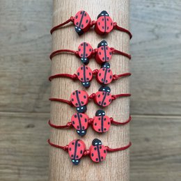 Luna-Leena kids bracelet ladybird red - handmade in Nepal
