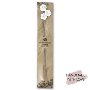 Draadbloemen van keramisch gips, set van 3