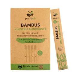 Bamboo toothbrushes, pack of 4, eco-friendly, natural material, sustainable, biodegradable, soft bristles, suitable for children.