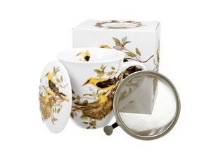 DUO WORLD OF BIRDS Mug + Infuser, 400ml, EURASIAN GOLDEN ORIOLES, giftbox