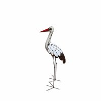 METAL NATURAL- WHITE LARGE STORK BIRD