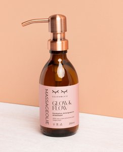 Natuurlijke massageolie - Glow & Flow - 250, 500 en 1000 ML - Adviesprijs €19,95/€27,95/€39,95