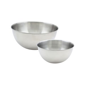 Set of 2 stainless steel mixing bowls 20.5 and 25 cm Fackelmann Basic