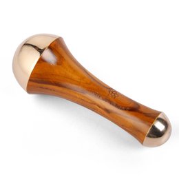  Double-sided Kansa wand for facial treatments, made of wood and metal, in a black gift box.