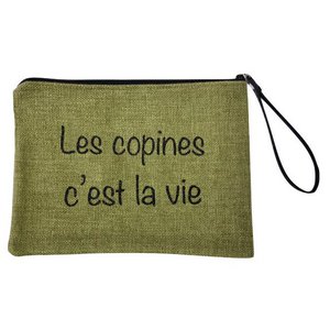 Etui L, “Vrienden zijn het leven” anjou kaki