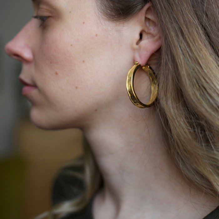 Gold Filled Plain Creole Hoop Earrings