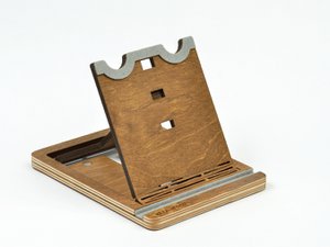Krea-Wood handmade wooden tablet stand made by birch wood, brown colour