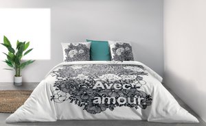 DEKBEDSET 3ST 260X240CM 100% BIOLOGISCH KATOEN 47 DRADEN/CM2-WITH LOVE