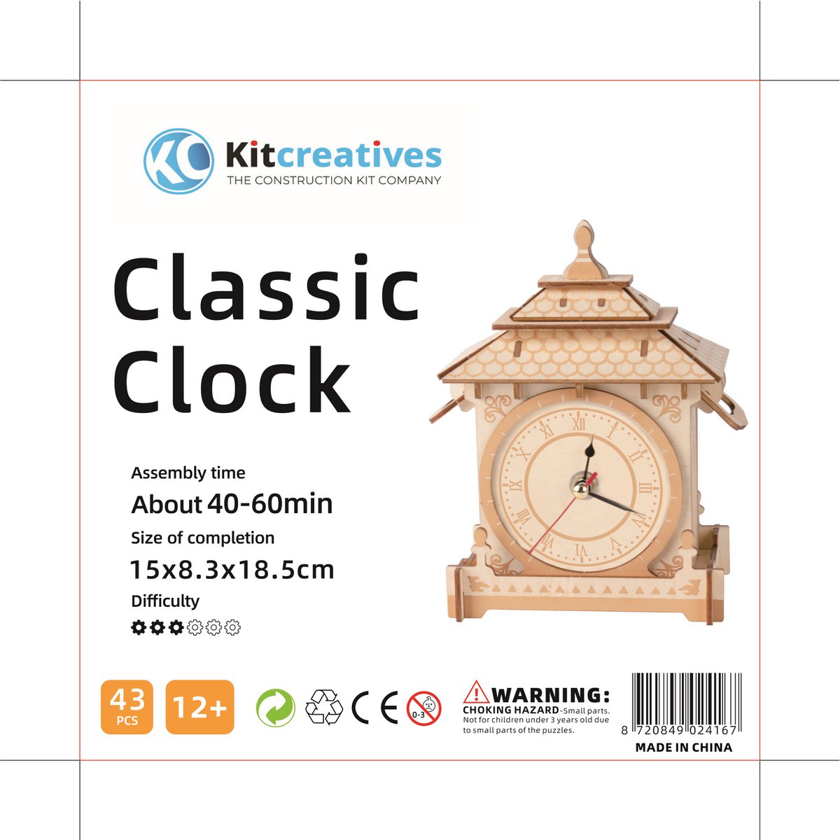 Orologio Parete Fai Da Te Orologio A Pendolo In Legno Fai Da Te - Kit Costruzione 3D Per Adulti Orologio Parete Meccanico - 2