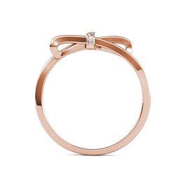 Luminous Bow Bague - Or Rosé et Cristal