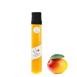 Mango-flavored vinegar in 100ml, 250ml, and 350ml bottles. Made with natural ingredients.