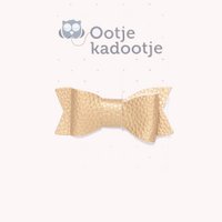 Alligator clip bow leather look gold
